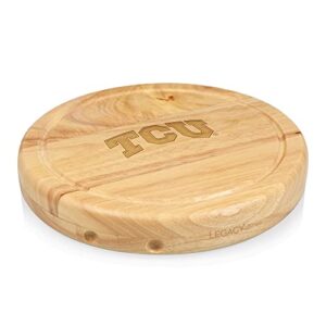 picnic time ncaa tcu horned frogs circo cheese board and knife set - charcuterie board set - wood cutting board