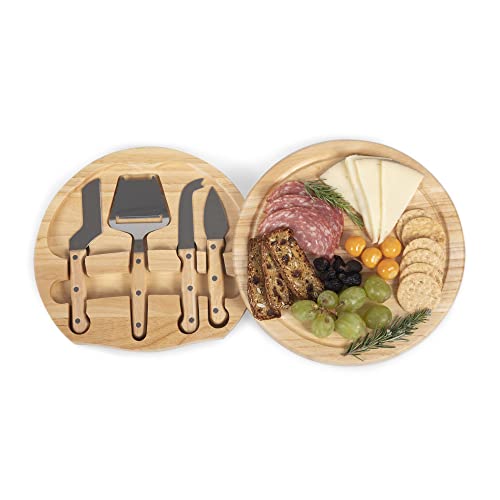PICNIC TIME NCAA TCU Horned Frogs Circo Cheese Board and Knife Set - Charcuterie Board Set - Wood Cutting Board