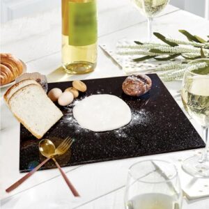 midnight granite cutting board black marble cutting board 20"l x 16"w x 0.4"th stone cutting board with non-slip pads granite slab marble pastry board marble chopping board