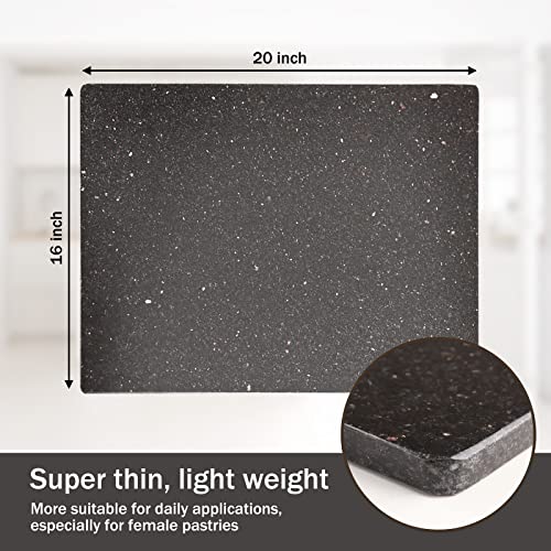 Midnight Granite Cutting Board Black Marble Cutting Board 20"L X 16"W X 0.4"Th Stone Cutting Board With Non-Slip Pads Granite Slab Marble Pastry Board Marble Chopping Board