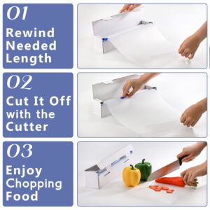 Hiceeden 2 Pack Disposable Plastic Cutting Board, 11.8"×40Ft Plastic Cutting Board Sheets Chopping Board for Kitchen, BBQ, Camping, Outdoor, Easy to Use with Built in Sliding Cutter