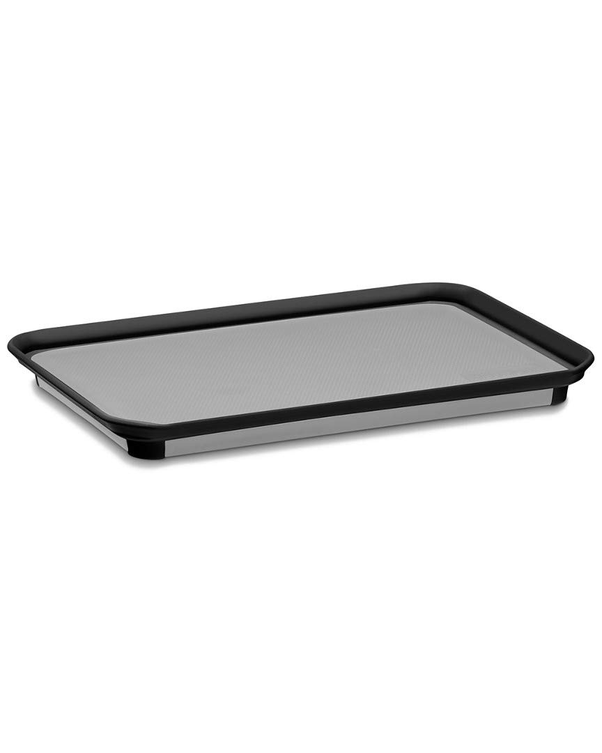 Dreamfarm Big Fledge | Double-Sided Cutting Board with Non-Slip Rubber Feet & Juice Grooves | Black, 14” x 9.6”