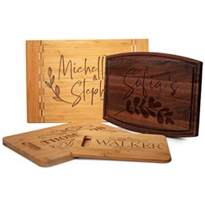 personalized cutting board, 11 designs & 5 wood styles cutting board - wedding gifts for the couples, housewarming gifts, christmas gift for parents and grandma