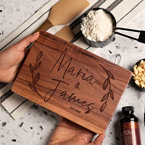 Personalized Cutting Board, 11 Designs & 5 Wood Styles Cutting Board - Wedding Gifts for the Couples, Housewarming Gifts, Christmas Gift for Parents and Grandma