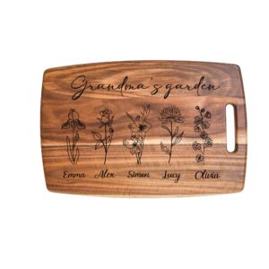 personalized cutting board, custom grandma's garden cutting board with children's names, mothers day gifts for mom grandma, housewarming gift, christmas gifts, birthday gifts for mom grandma