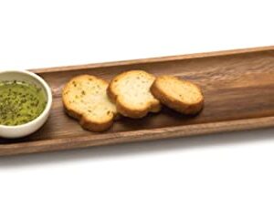 Lipper International Acacia Wood Bread Cutting and Serving Board with Ceramic Dipping Bowl