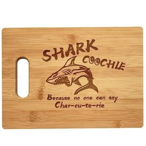 shark coochie charcuterie board/shark coochie board/laser engraved cutting board/funny charcuterie board/valentine day cutting board gift, wedding gift (board b, 11''×8.5'')