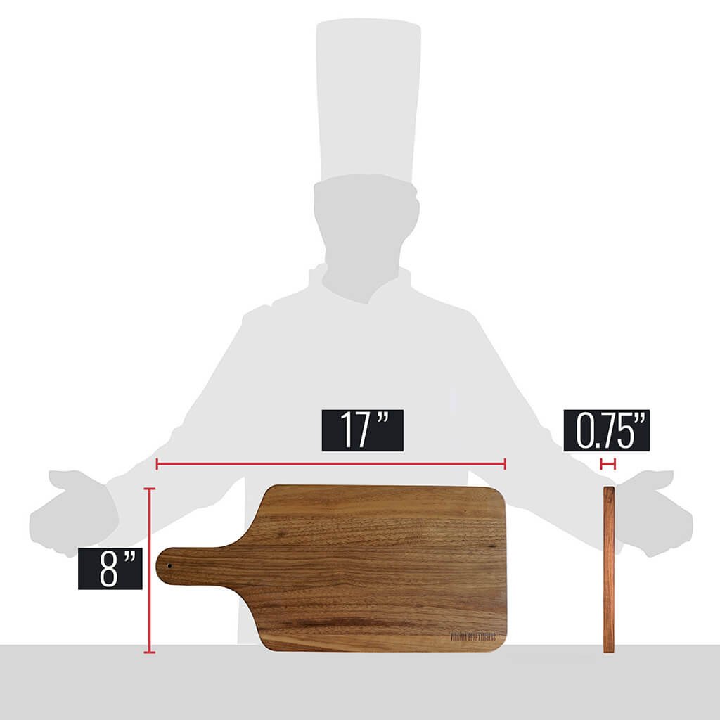 Made in USA Walnut Cutting Board by Virginia Boys Kitchens - Butcher Block made from Sustainable Hardwood (Handle - 8x17)