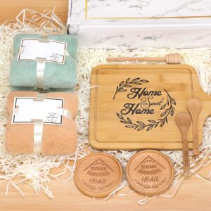 House Warming Gifts New Home - New Home Gifts for Home - House Warming Gifts New Home for Couple Women Men - Home Sweet Home Housewariming Gift Bamboo Serving Board Coasters Spoon