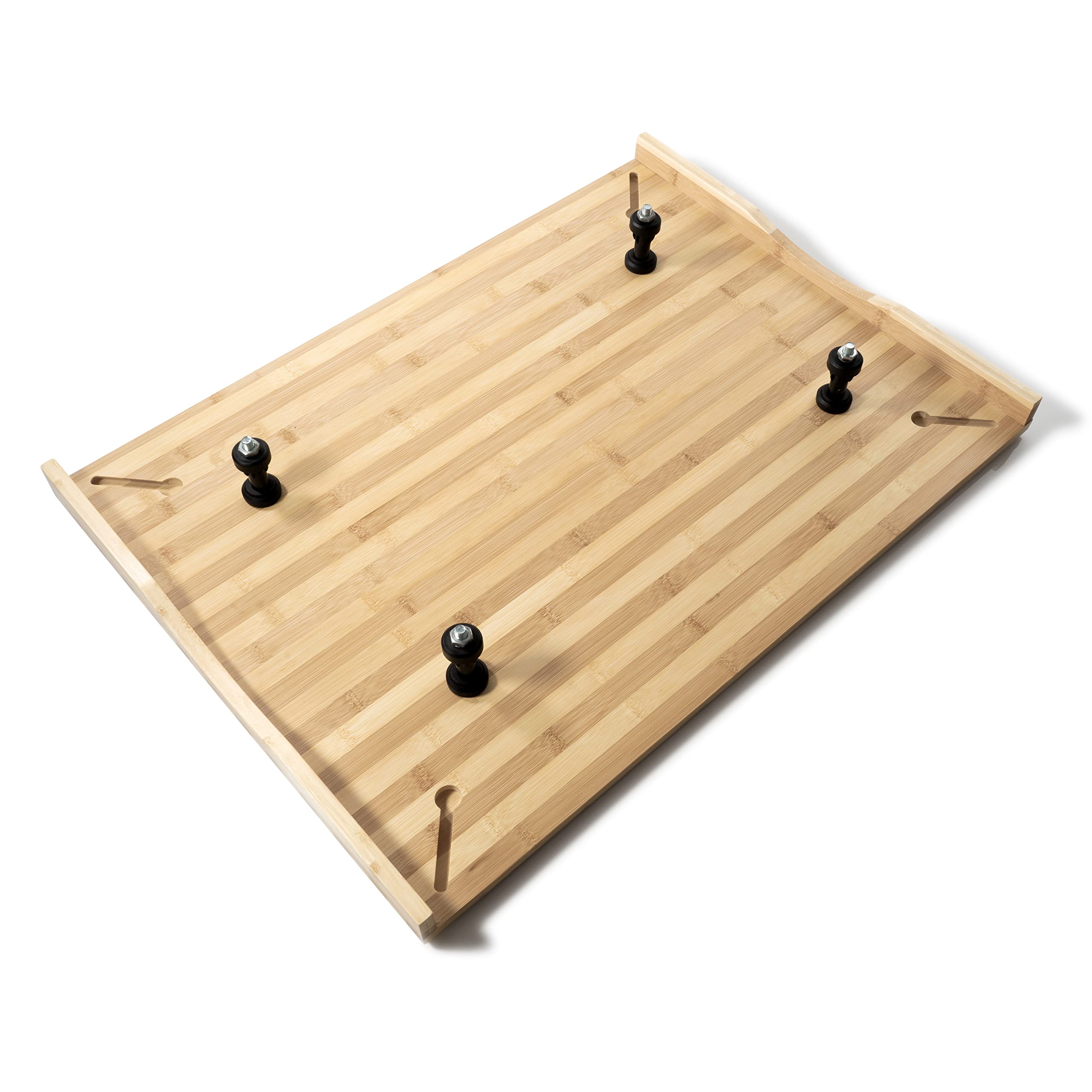 Top Drawer British Extra Large Wooden Stovetop Cover - Bamboo Wood Stove Cutting Board and Chopping Block with Adjustable Legs for Kitchen, RV or Camper - Complete with Cutting Board Sponge Applicator