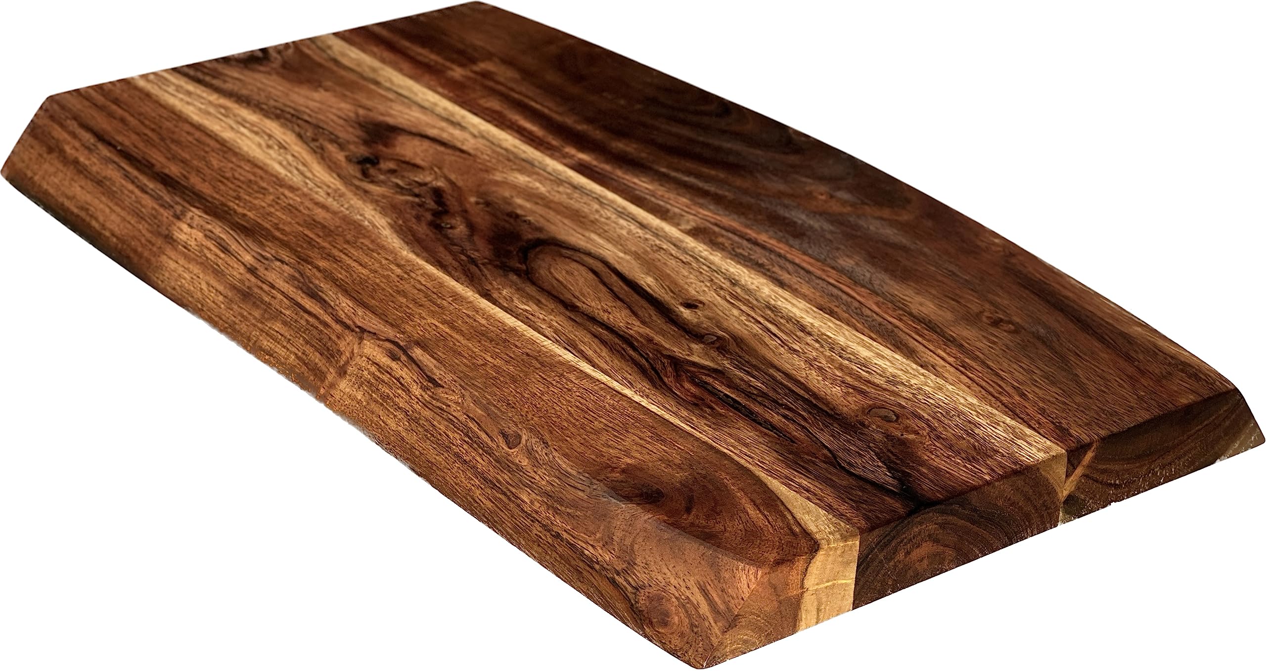 Mountain Woods Brown Hand Crafted Live Edge Cutting Board/Serving Tray made w/Solid Acacia Hardwood | Charcuterie Board | Chopping Board - 16" x 10" x 1.1"