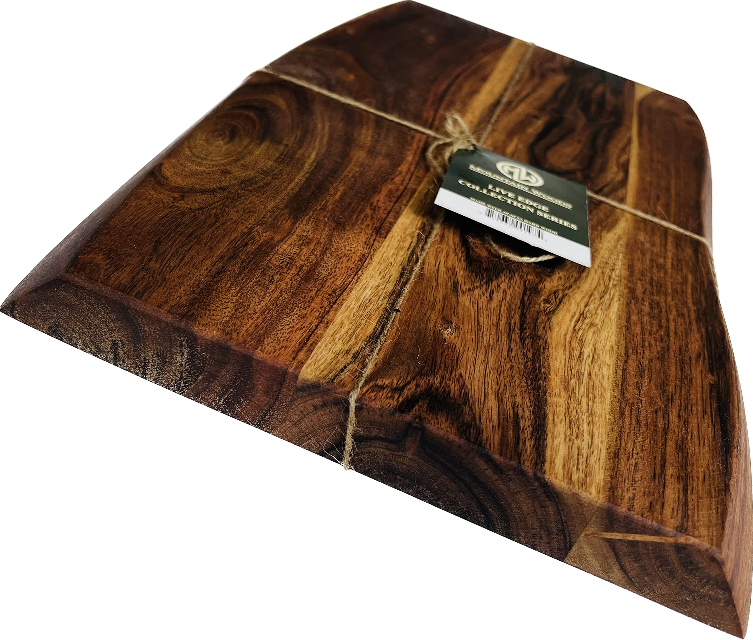 Mountain Woods Brown Hand Crafted Live Edge Cutting Board/Serving Tray made w/Solid Acacia Hardwood | Charcuterie Board | Chopping Board - 16" x 10" x 1.1"