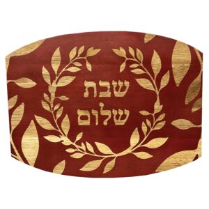 rite lite challah board with etched flower design shabbat bread board- perfect jewish home gift (etched flower design)