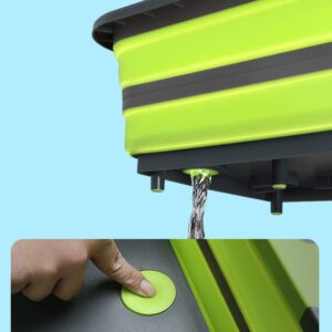 Collapsible Cutting Board - Portable Multi-Purpose Dish Tub - Washing and Draining Fruits and Veggies with Food-Grade Sink Storage - Multifunctional Basket for BBQ, Picnic,Camping and Sink (Green)