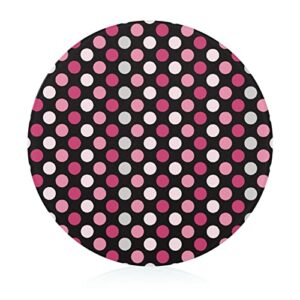 pink polka dot glass cutting board round kitchen decorative chopping blocks mats food tray for men women