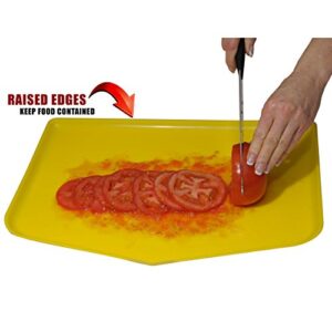 Chop Keeper Chopping Tray with Raised Sides and Easy-Guide Funnel, Red, Green and Yellow, 3-Pack - Argee RG909/3