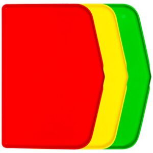 Chop Keeper Chopping Tray with Raised Sides and Easy-Guide Funnel, Red, Green and Yellow, 3-Pack - Argee RG909/3
