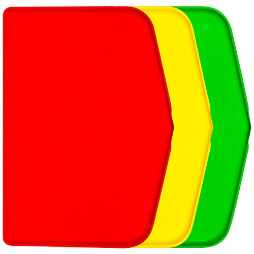 Chop Keeper Chopping Tray with Raised Sides and Easy-Guide Funnel, Red, Green and Yellow, 3-Pack - Argee RG909/3