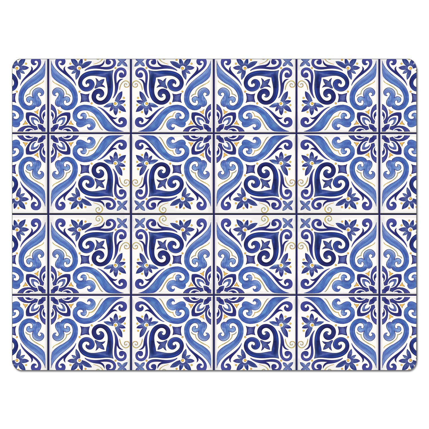 Cut N' Funnel Shades of Blue Designer Flexible Plastic Cutting Board Mat, 15" x 11.5", Made in the USA, Decorative, Flexible, Easy to Clean