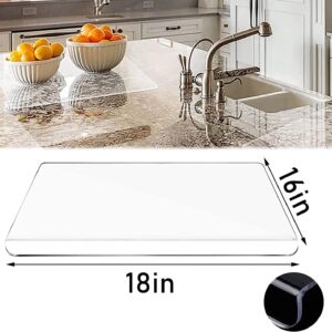 Acrylic Cutting Boards For Kitchen Counter Clear Acrylic Cutting Board Kitchen Countertop With Acrylic Cutting Board Countertop Protector, Home And Restaurant (Transparent)