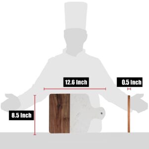 Resafy Acacia Wood Cutting Board,Butcher Block Chopping Board Charcuterie Cheese Carving Serving,Suitable for Kitchen,Restaurants,Dining Room and Baking（White）