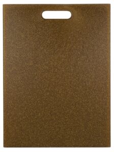 architec ecosmart polyflax cutting board, brown, 12" by 16", recycled plastic and flax husk, made in the usa by