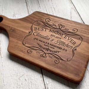 Personalized Cutting Board For Mom Custom Cutting Board Mothers Day Chopping Board Paddle Wood Engraved