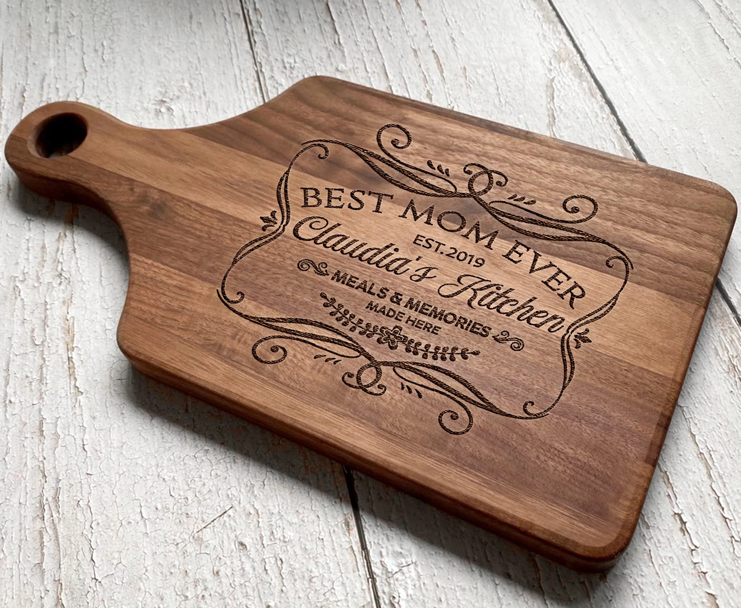 Personalized Cutting Board For Mom Custom Cutting Board Mothers Day Chopping Board Paddle Wood Engraved