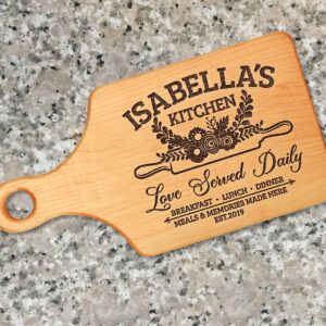 Personalized Cutting Board For Mom Custom Cutting Board Mothers Day Chopping Board Paddle Wood Engraved