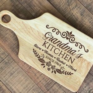 Personalized Cutting Board For Mom Custom Cutting Board Mothers Day Chopping Board Paddle Wood Engraved