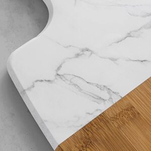 Totally Bamboo UV Printed Faux Marble Serving Paddle, Bamboo Cutting Board with Handle for Kitchen and Charcuterie Boards