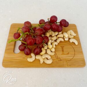 Personalized Cutting Boards - Small Monogrammed Engraved Cutting Board (D) - 9x6 Customized Bamboo Cutting Board with Initials - Wedding Kitchen Gift - Wooden Custom Charcuterie Boards by On The Rox