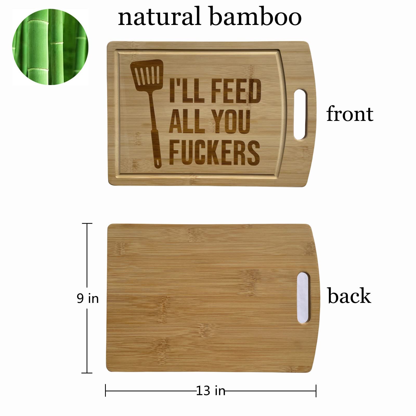 Funny, Cutting Boards, Charcuterie Board, Chopping Board, Personalized Cutting Boards, Laser Engraved, Bamboo Board, New Pattern (B-13" x 9")