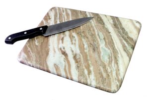 kleo marble chopping board cutting board cheese board cheese platter kitchen appliance wine serve-ware birthday anniversary corporate gift (9" x 12" - beige)