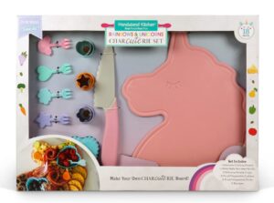 handstand kitchen unicorn char-cute-rie 18-piece charcuterie set for kid safe cooking