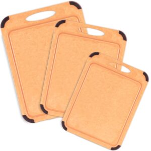 "arco design" wood fiber cutting boards | extremely durable | non-porous | food and dishwasher safe | 100% eco-friendly (csn style | set of 3 units (17.3" x 12.8" | 14.5" x 10.8" | 11.8" x 8.5"))