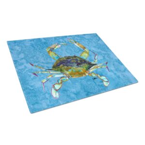 caroline's treasures 8656lcb crab glass cutting board large decorative tempered glass kitchen cutting and serving board large size chopping board