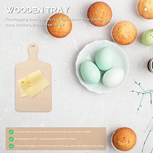 Operitacx 6Pcs Mini Wooden Cutting Board Craft with Handle Wooden Chopping Board Small Serving Board Rustic Paddle Kitchen Board Cooking Butcher Block for Home Kitchen Decor 4.5x2.36inch