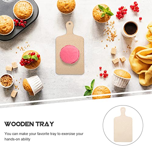 Operitacx 6Pcs Mini Wooden Cutting Board Craft with Handle Wooden Chopping Board Small Serving Board Rustic Paddle Kitchen Board Cooking Butcher Block for Home Kitchen Decor 4.5x2.36inch