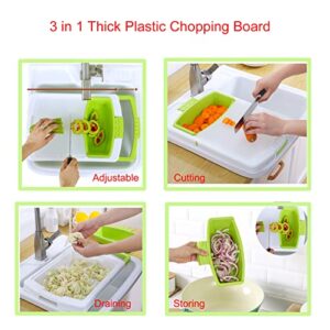 BigTron Multifunctional Chopping Board, Plastic Kitchen Sink Strainer with Stoarge Basket 3 in 1 for Cutting Washing Draining (Grey)