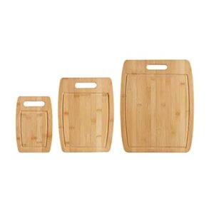 sabatier wood cutting board set, 3-piece, bamboo