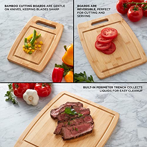 Sabatier Wood Cutting Board Set, 3-Piece, Bamboo