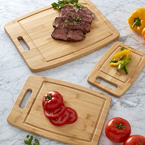 Sabatier Wood Cutting Board Set, 3-Piece, Bamboo