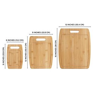 Sabatier Wood Cutting Board Set, 3-Piece, Bamboo