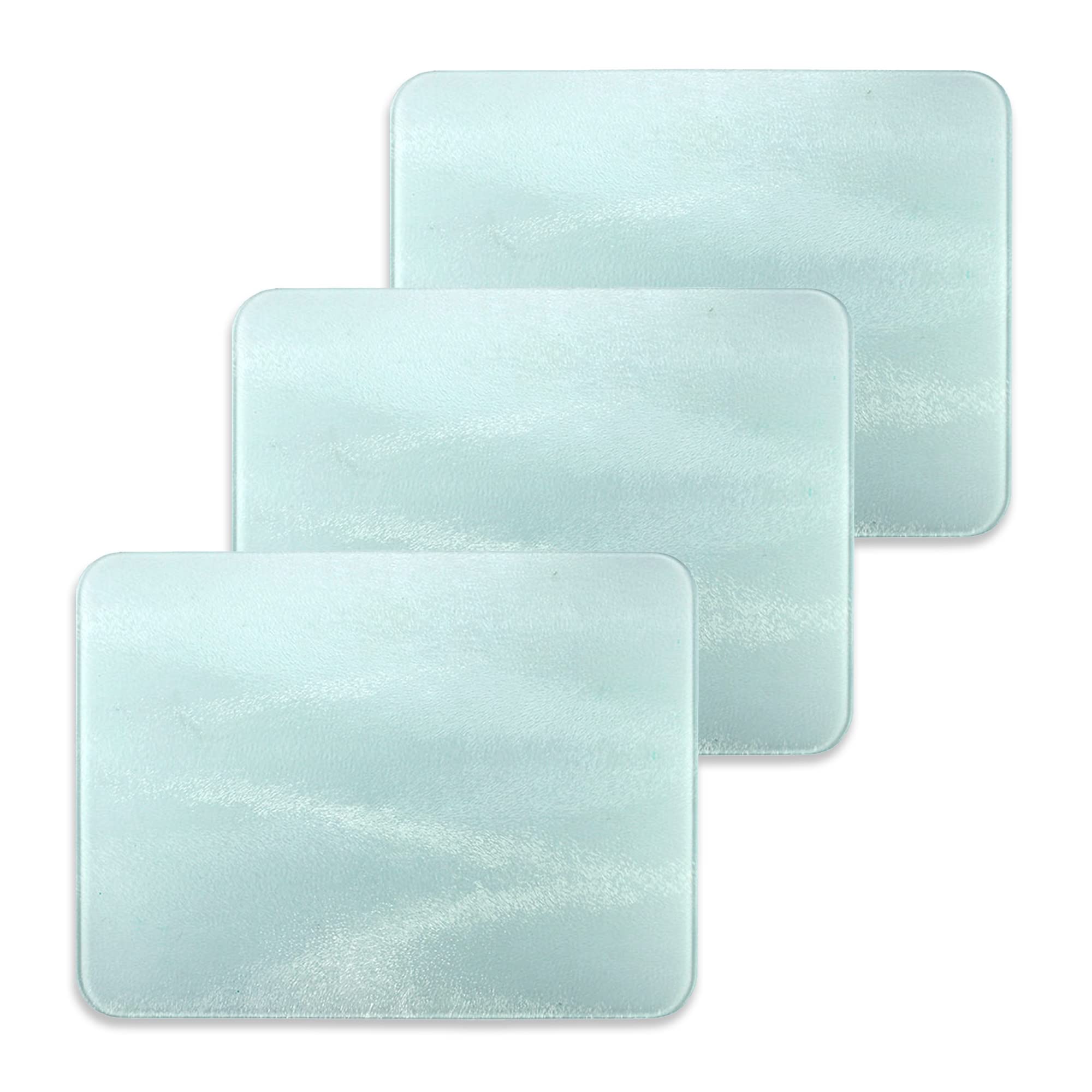 ColorLyte Vision Tempered Glass Cutting Boards.Blue Tint Long Lasting Glass Cutting Boards for Chopping with Rubber Feet. Protective Glass Cutting Mat Counter Protector. 11.81” x 7.87” x .20” (3 Pack)