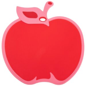 sherchpry red apple serving board, fruit- shaped cutting board with easy grip handle, plastic kitchen chopping board