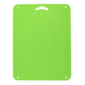 kingneed silicone chopping mat flexible thick cutting board food grade material odorless two sided non-slipping 0.15 inch thickness, 12.6 x 9.6 inch for kitchen (fluorescent green)