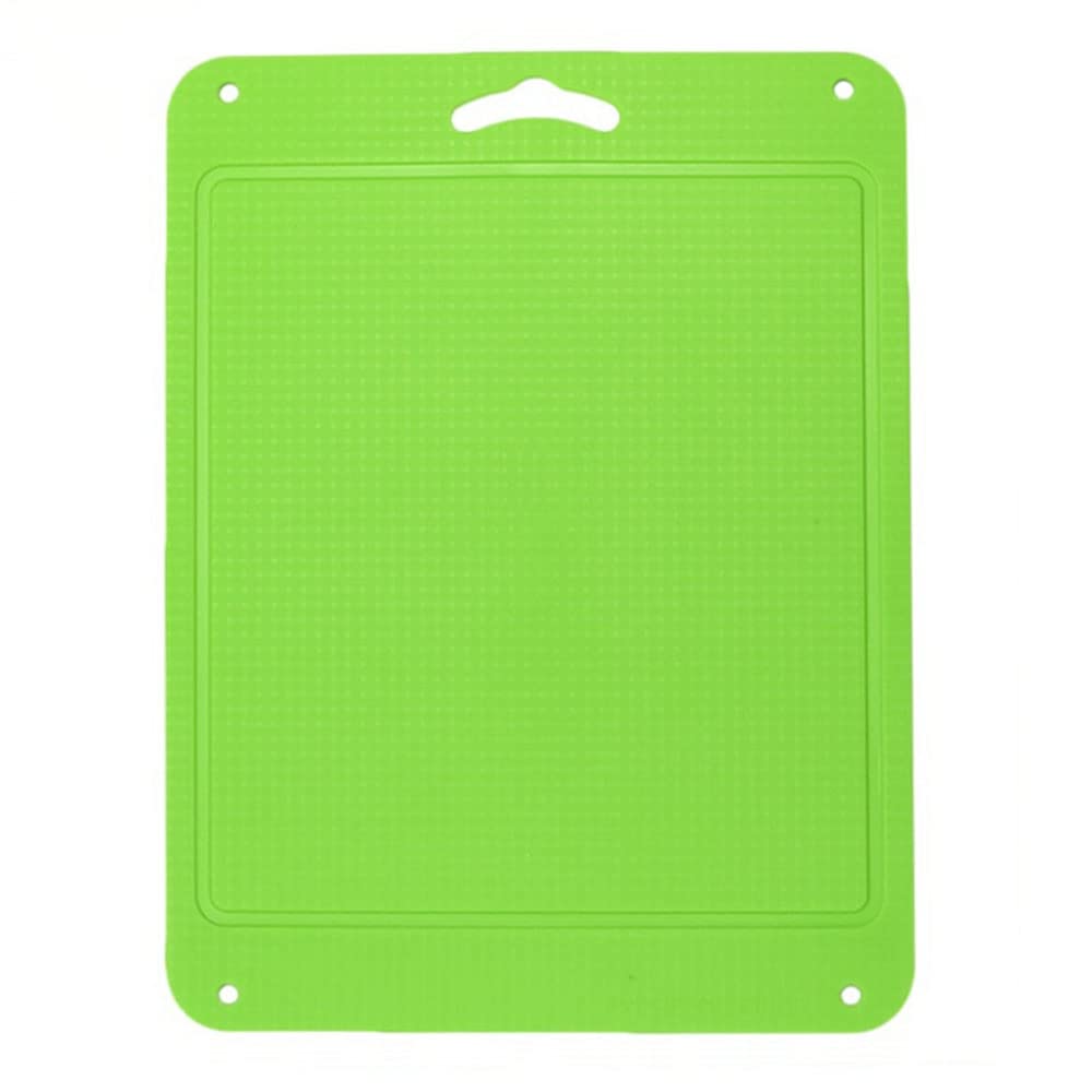 Kingneed Silicone Chopping Mat Flexible Thick Cutting Board Food Grade Material Odorless Two Sided Non-Slipping 0.15 inch Thickness, 12.6 x 9.6 inch for Kitchen (Fluorescent green)