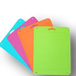 Kingneed Silicone Chopping Mat Flexible Thick Cutting Board Food Grade Material Odorless Two Sided Non-Slipping 0.15 inch Thickness, 12.6 x 9.6 inch for Kitchen (Fluorescent green)