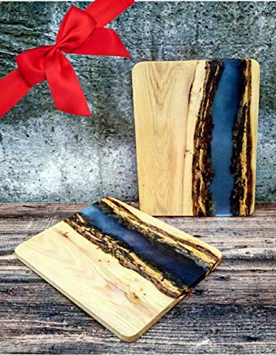 Epoxy Resin Board | Handcrafted River Board, Epoxy Resin Wooden Serving Board Antipasto Platter Charcuterie, Gift Board